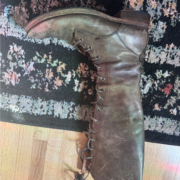 Frye Melissa Tall Classic Brown Leather Lace Up Knee High Equestrian Riding boot - Picture 8 of 11